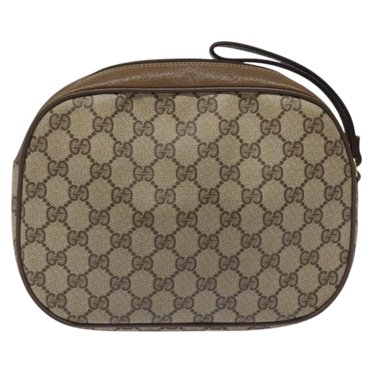 Gucci Ophidia Beige Canvas Clutch Bag (Pre-Owned)