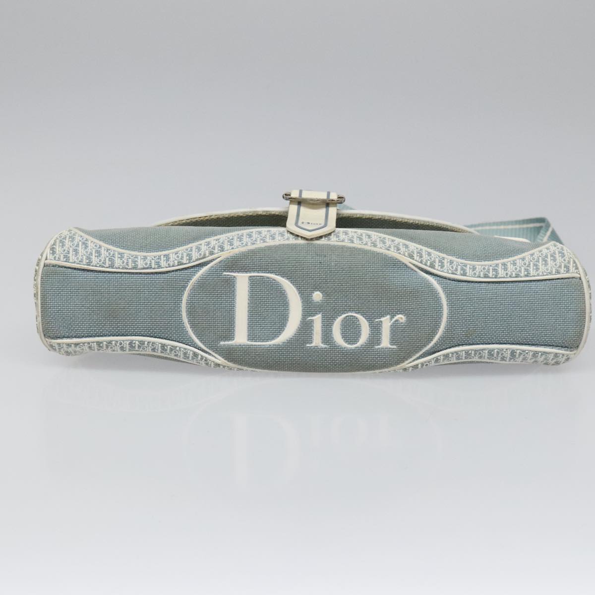 Dior Trotter Blue Canvas Shoulder Bag (Pre-Owned)