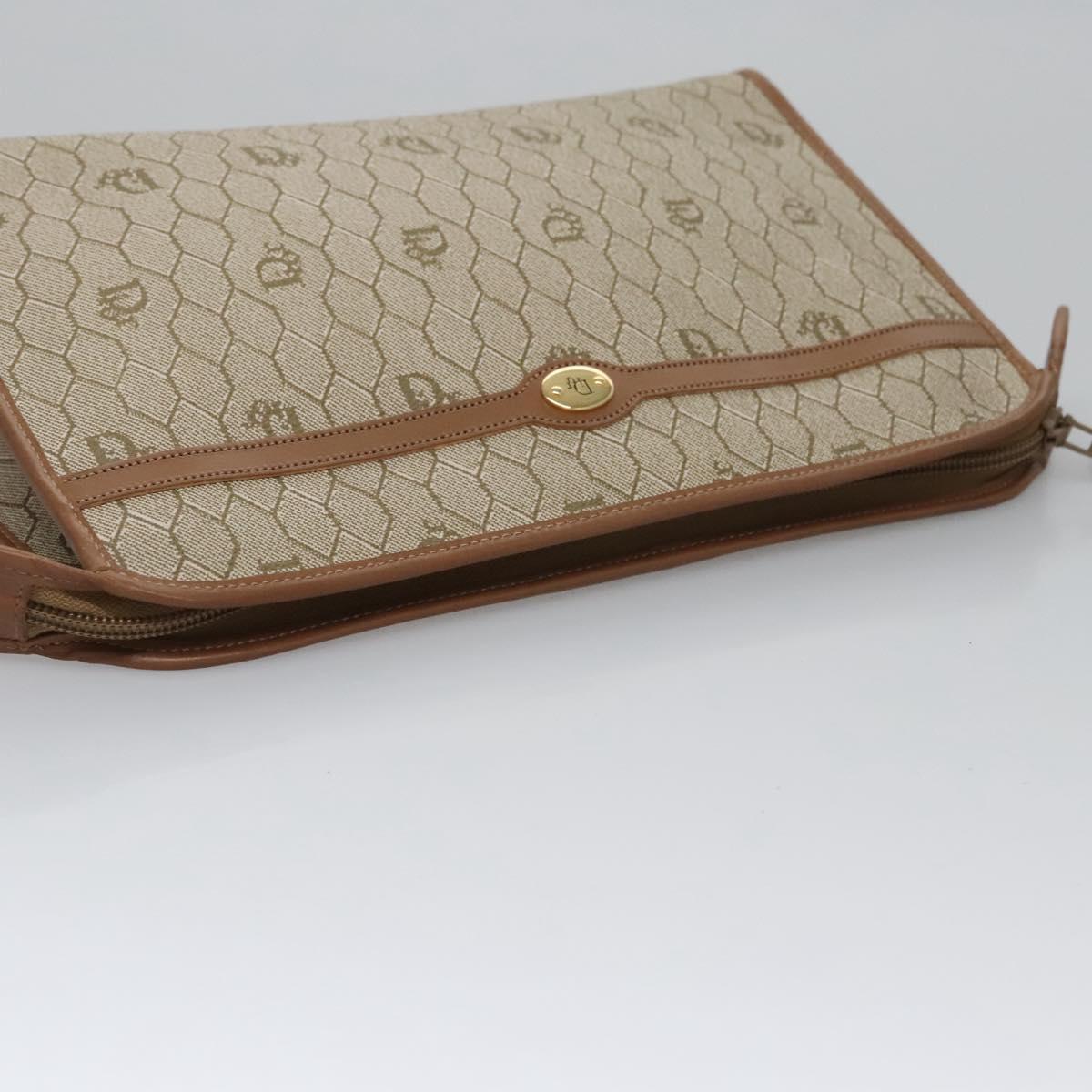 Dior Honeycomb Beige Canvas Clutch Bag (Pre-Owned)