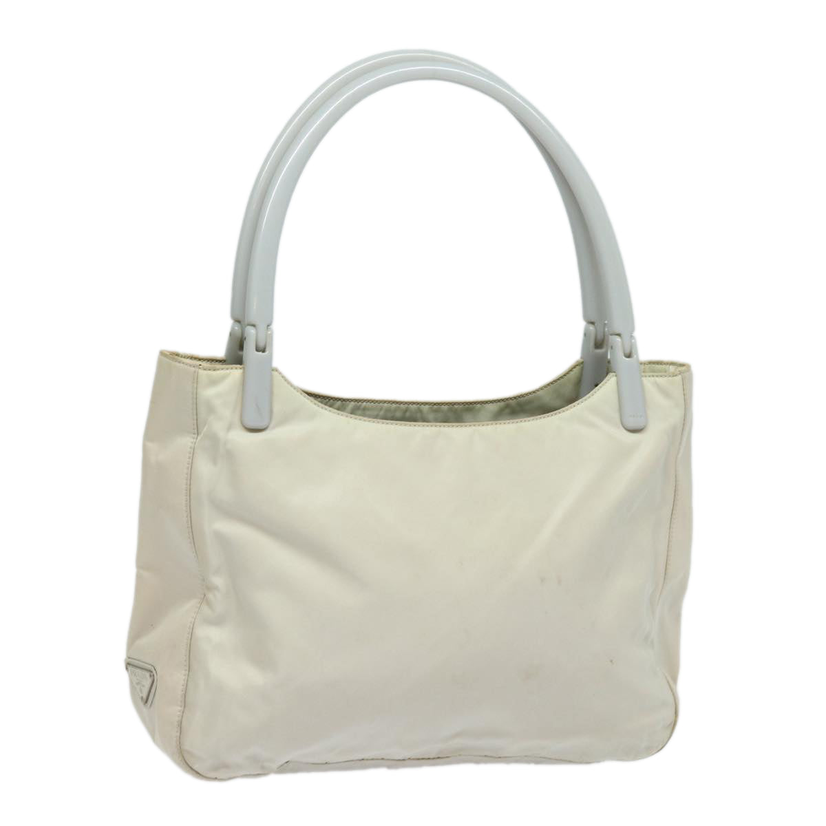 Prada Tessuto Ecru Synthetic Shoulder Bag (Pre-Owned)