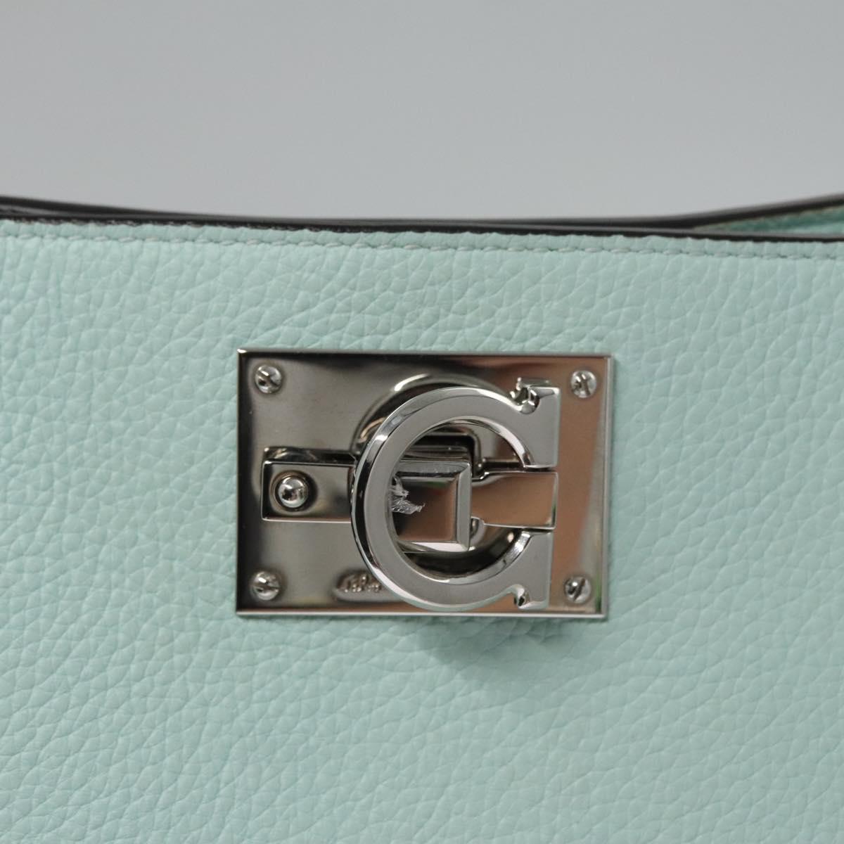 Salvatore Ferragamo Gancini Green Leather Shoulder Bag (Pre-Owned)