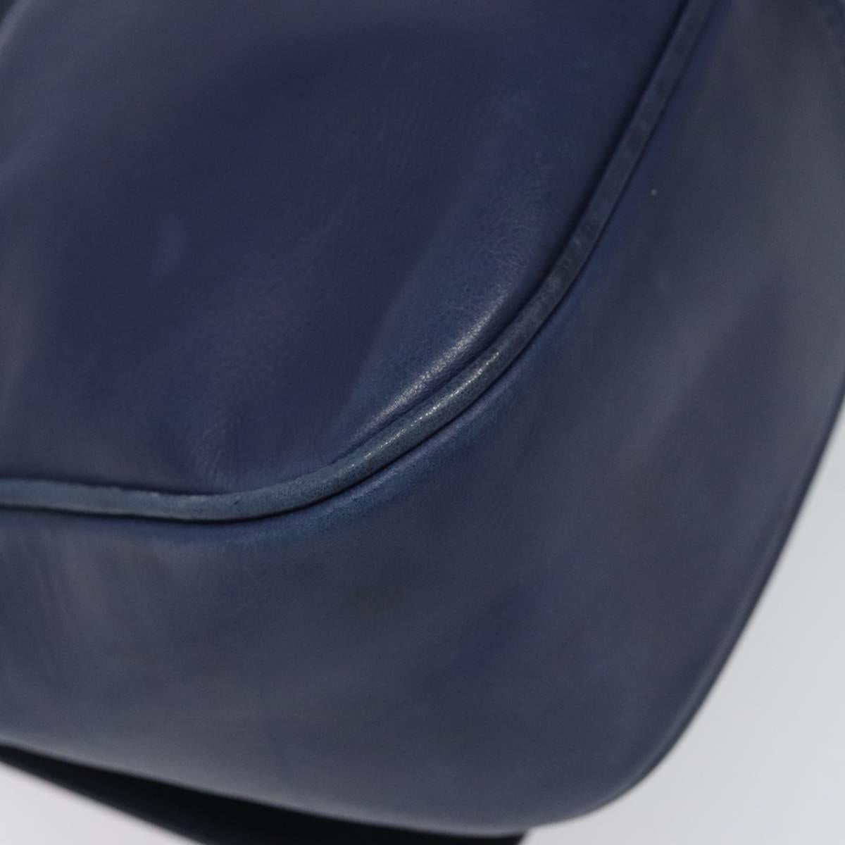Céline Logo Du Cercle Blue Leather Shoulder Bag (Pre-Owned)