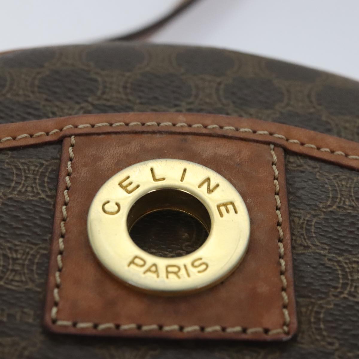 Céline Brown Canvas Shoulder Bag (Pre-Owned)