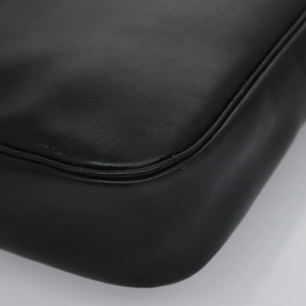 Dior Logo Black Leather Shoulder Bag (Pre-Owned)