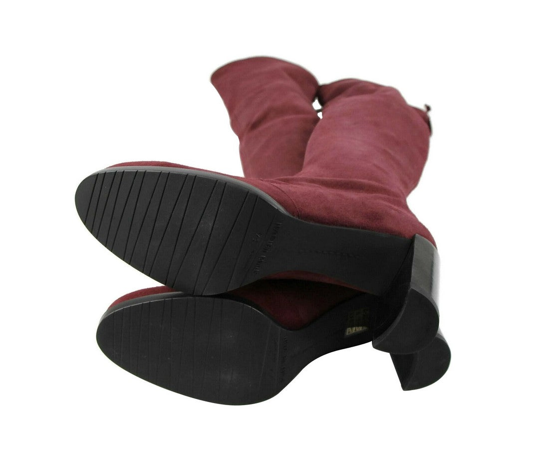 Stuart Weitzman Women's Tipland Cabernet Burgundy Suede Over the Knee Boot