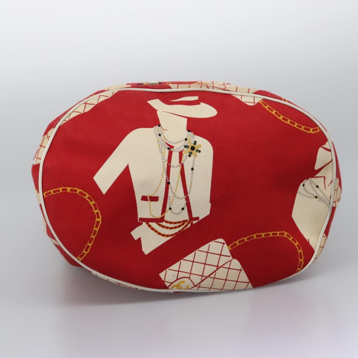 Chanel Coco Mark Red Canvas Shoulder Bag (Pre-Owned)