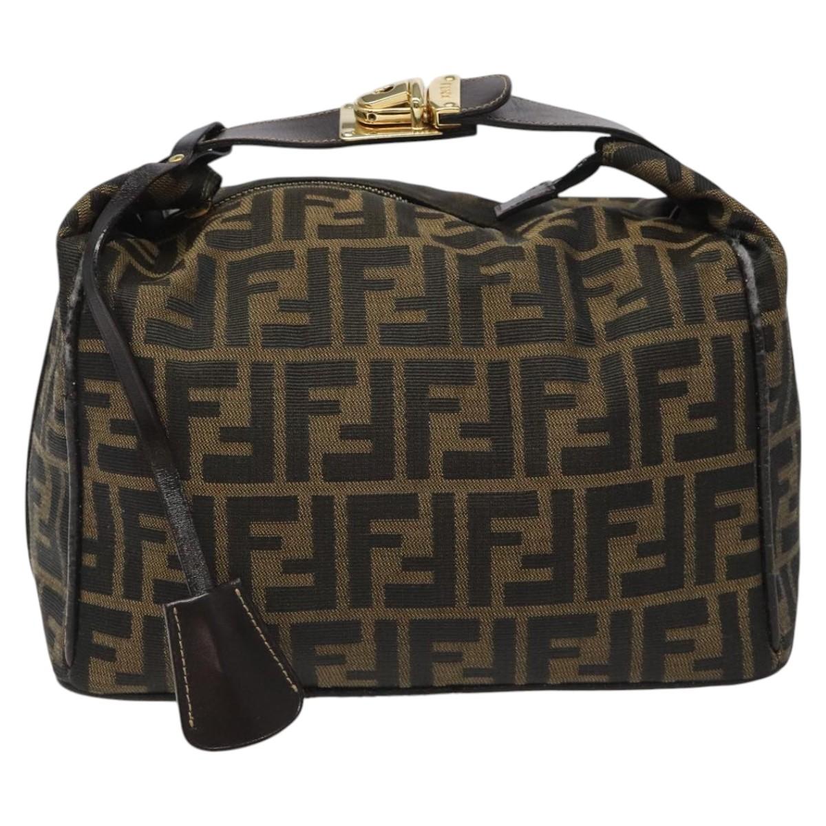 Fendi Zucca Brown Canvas Handbag (Pre-Owned)