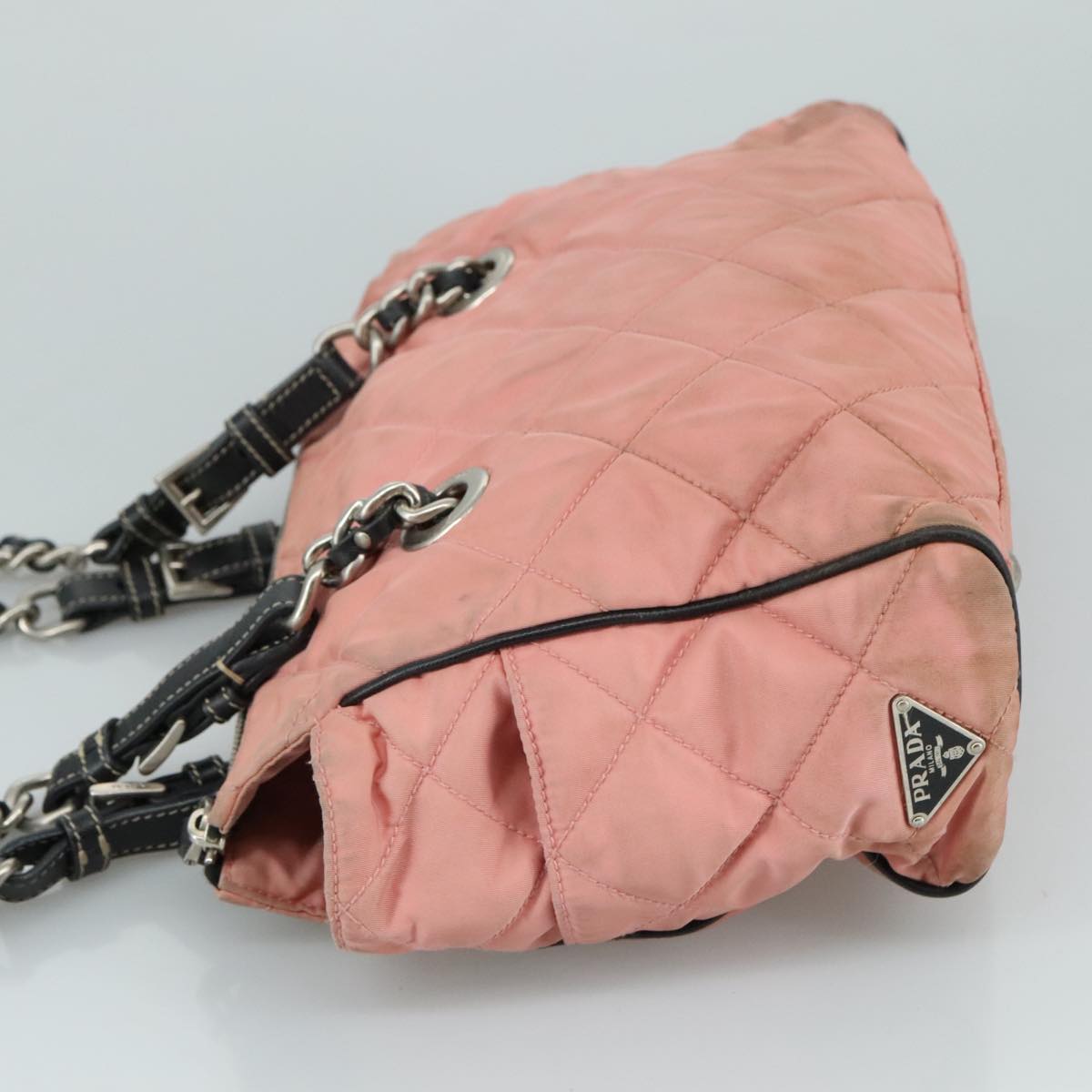 Prada Re-Nylon Pink Canvas Shoulder Bag (Pre-Owned)