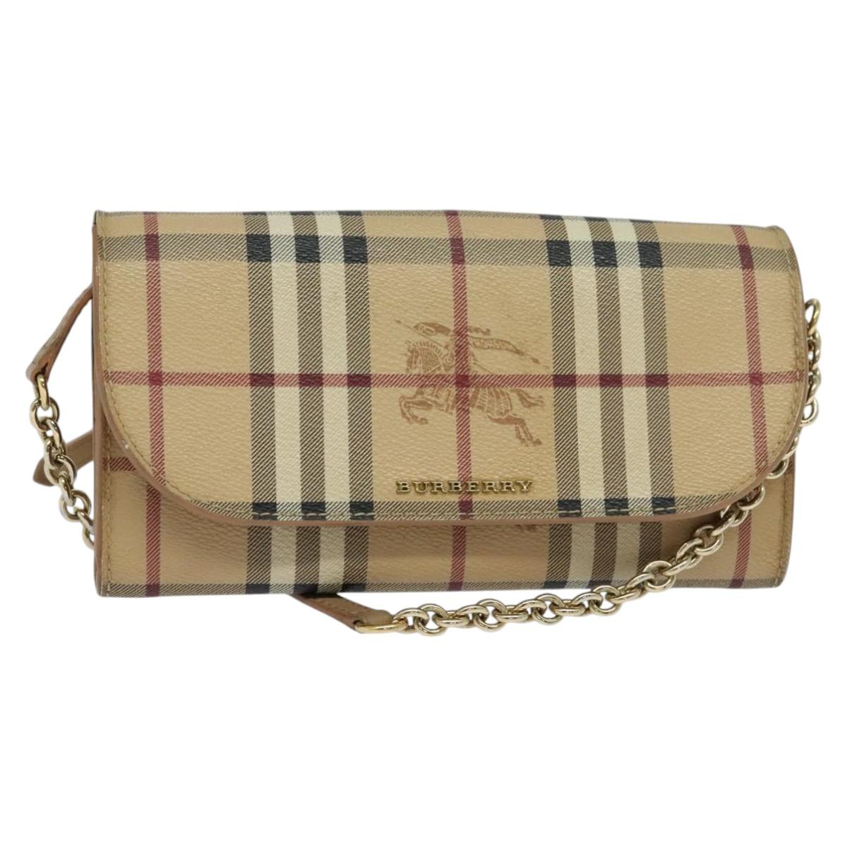 Burberry Haymarket Beige Canvas Wallet (Pre-Owned)