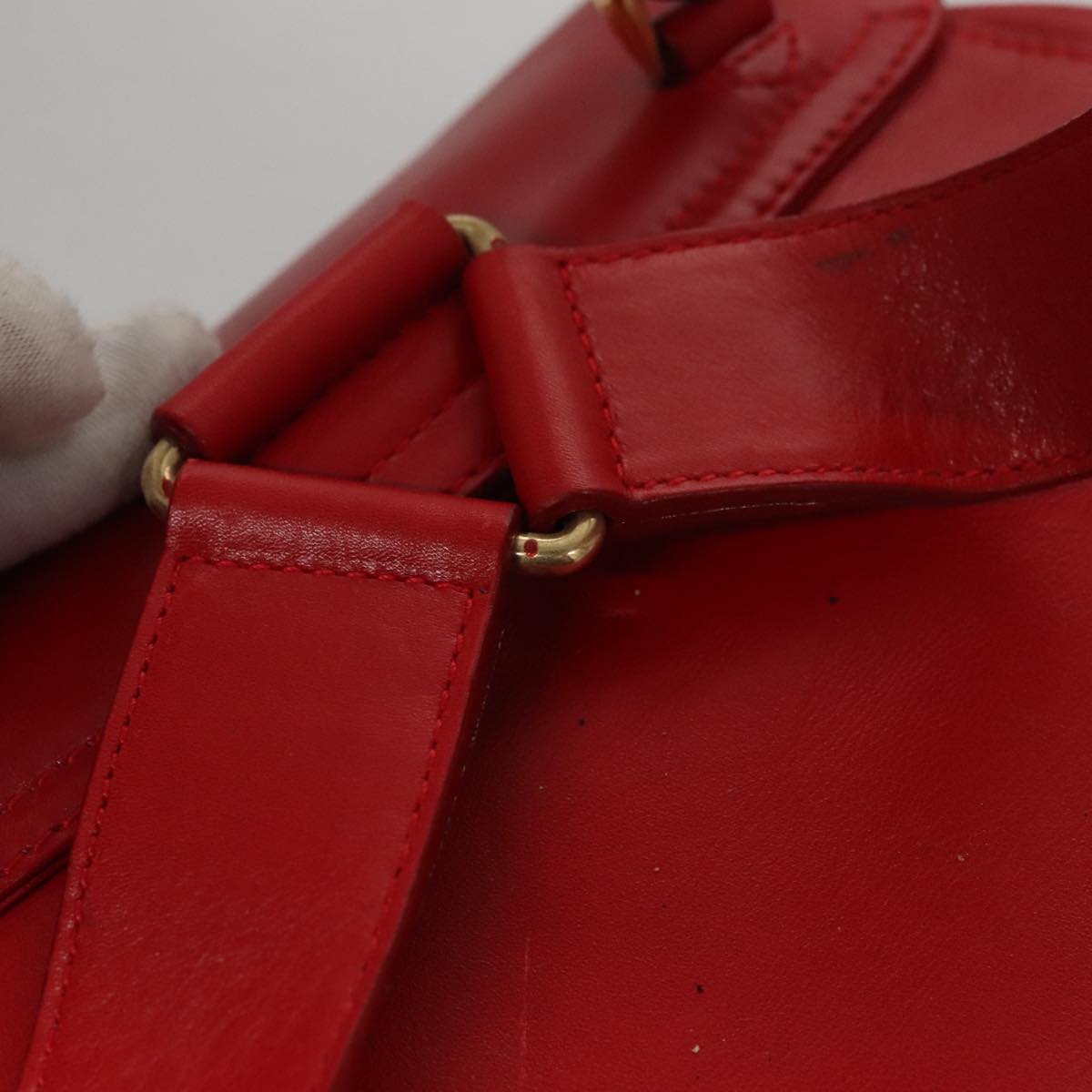 Gucci Bamboo Red Leather Backpack Bag (Pre-Owned)