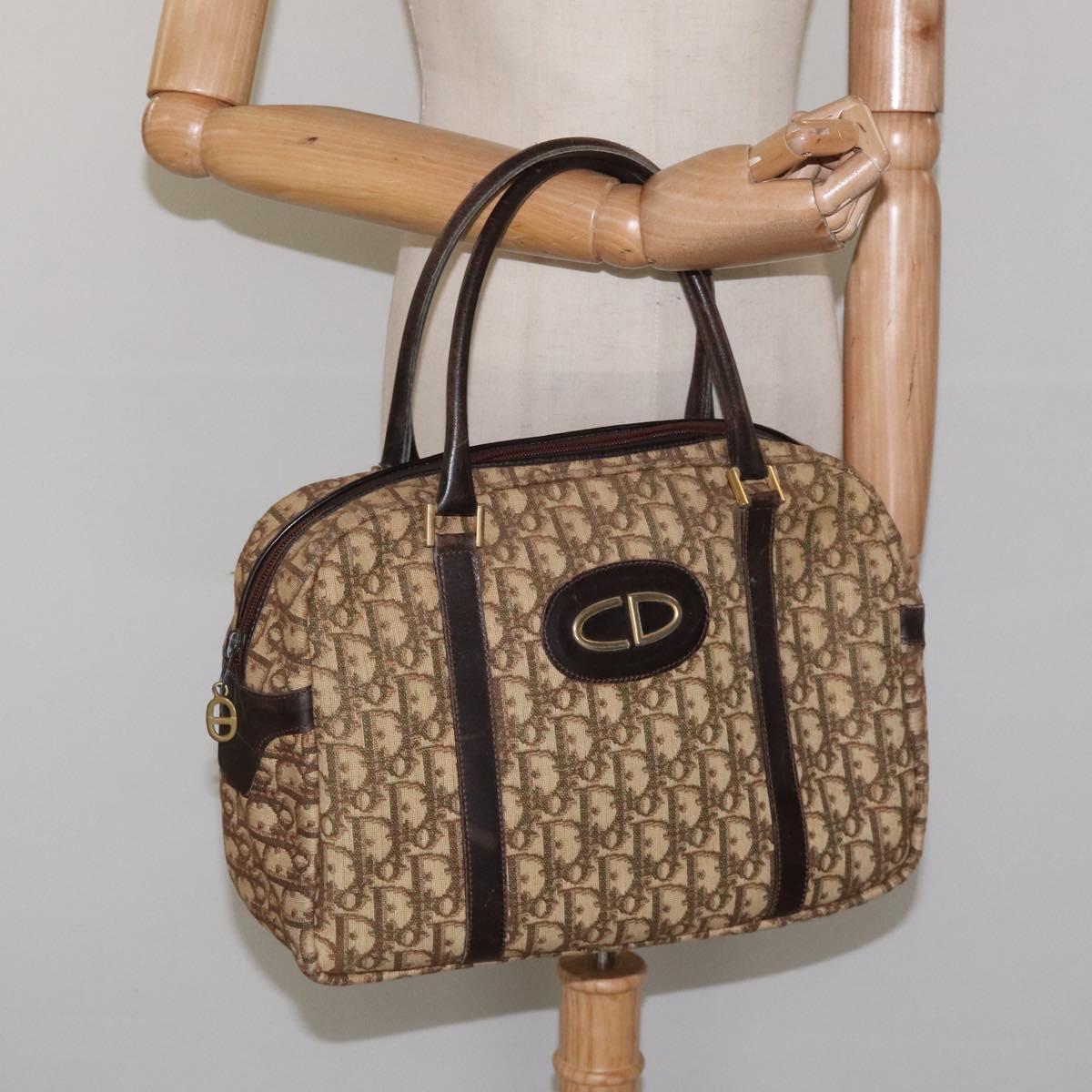 Dior Trotter Brown Canvas Handbag (Pre-Owned)