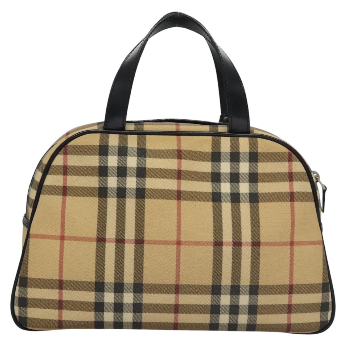 Burberry Nova Check Beige Canvas Handbag (Pre-Owned)