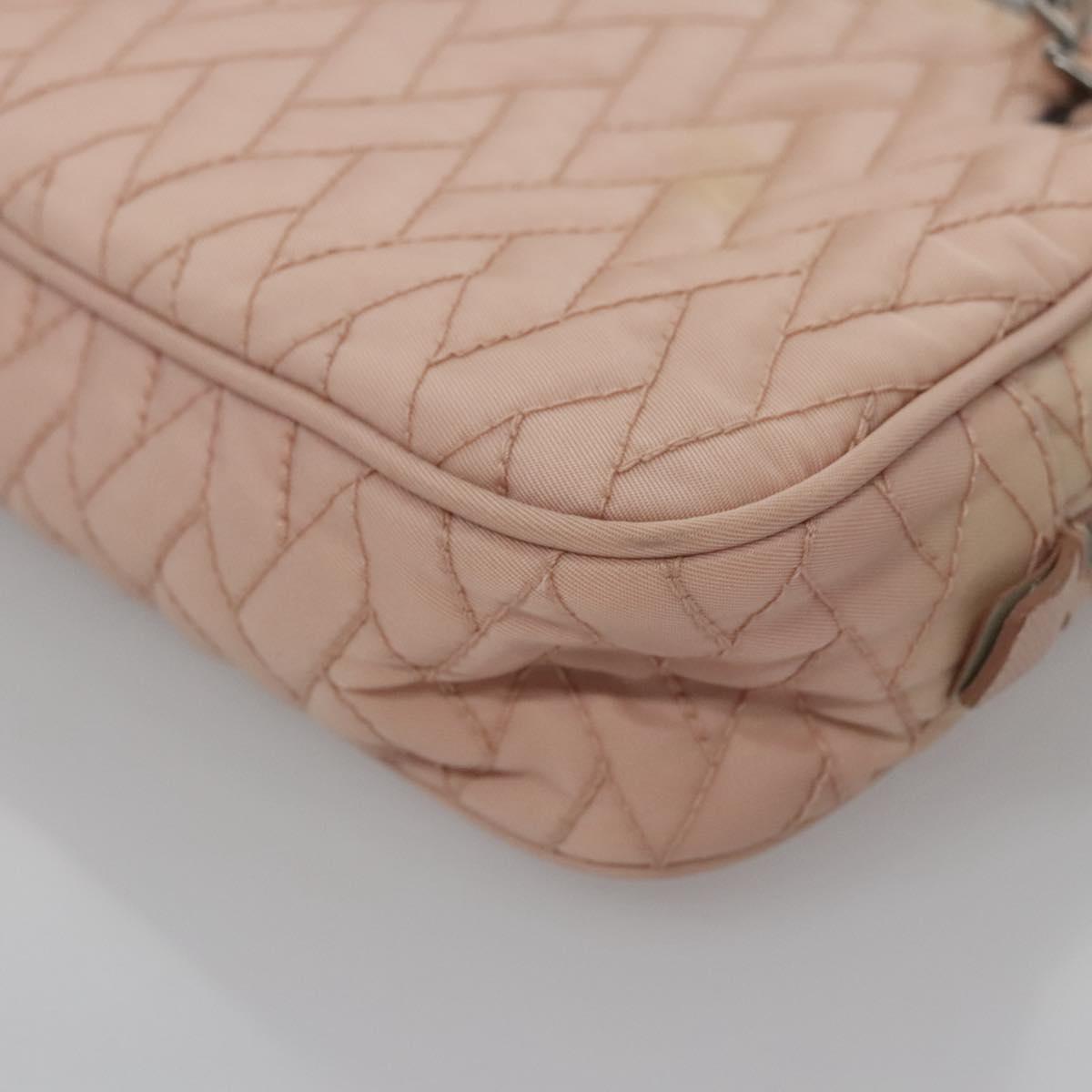 Prada Tessuto Pink Calfskin Shoulder Bag (Pre-Owned)