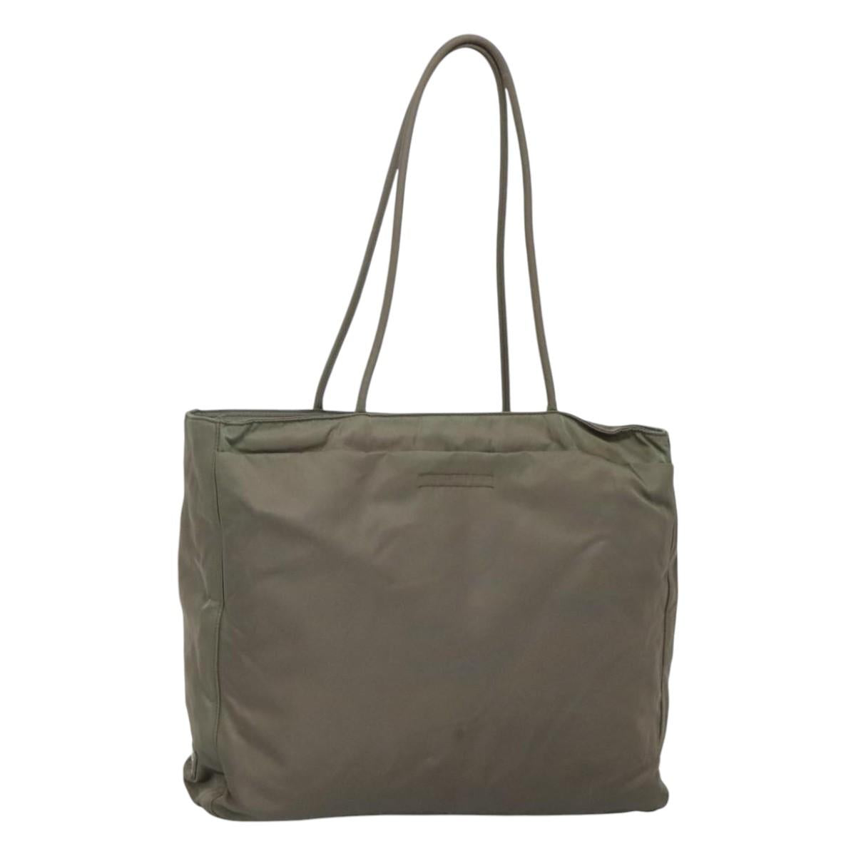 Prada Shopping Khaki Synthetic Tote Bag (Pre-Owned)