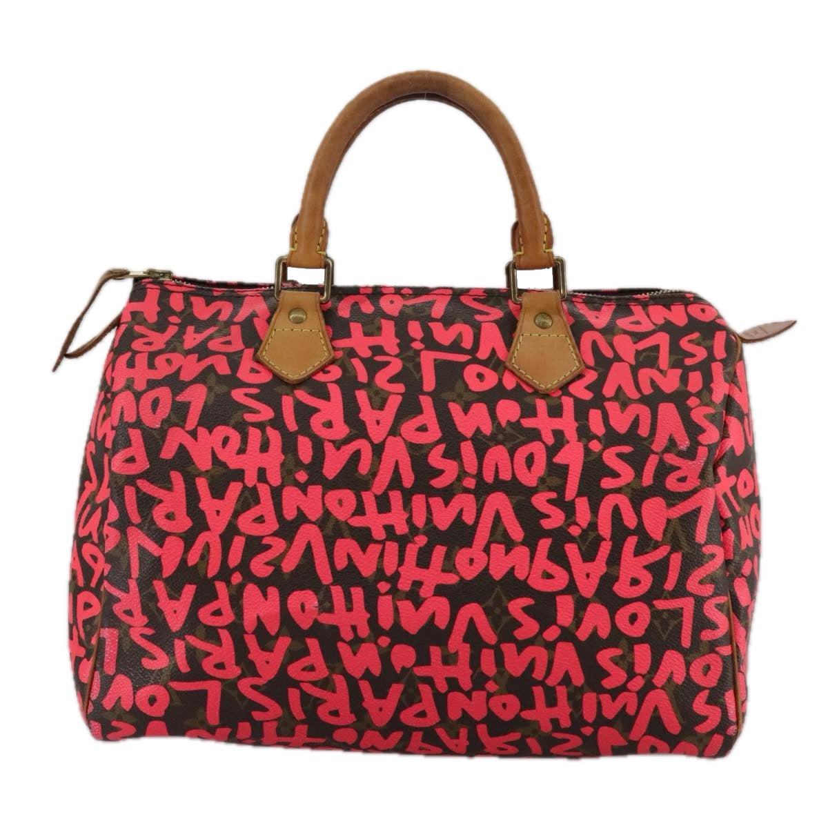 Louis Vuitton Speedy 30 Red Canvas Handbag (Pre-Owned)