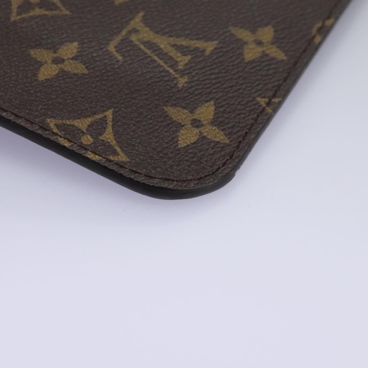 Louis Vuitton Neverfull Pouch Brown Canvas Clutch Bag (Pre-Owned)