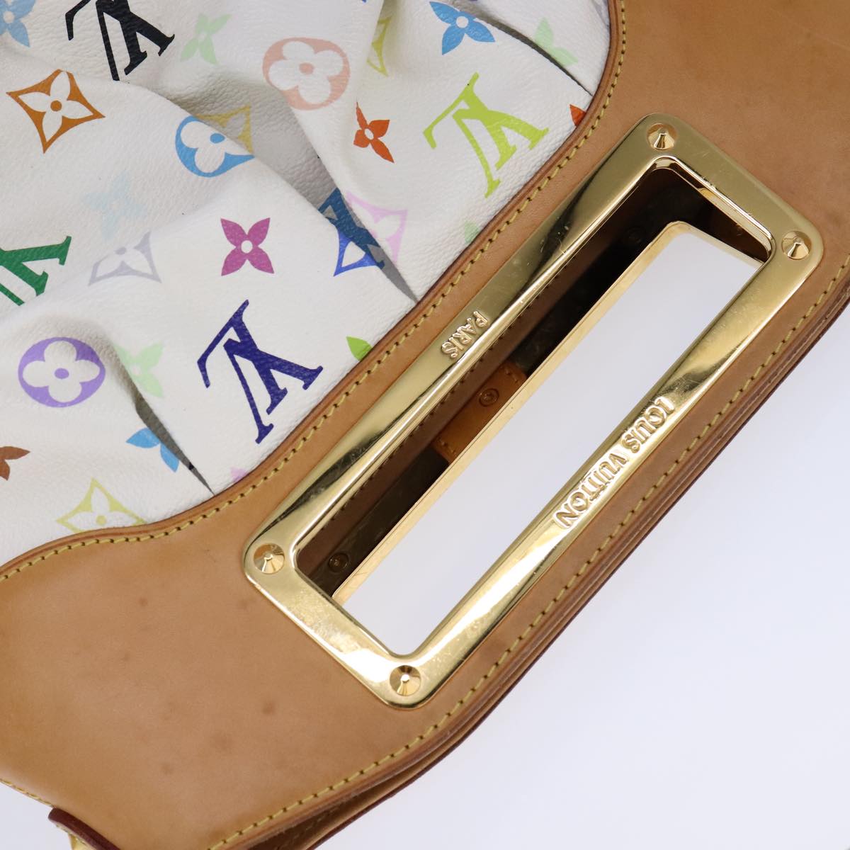 Louis Vuitton Judy White Canvas Shoulder Bag (Pre-Owned)