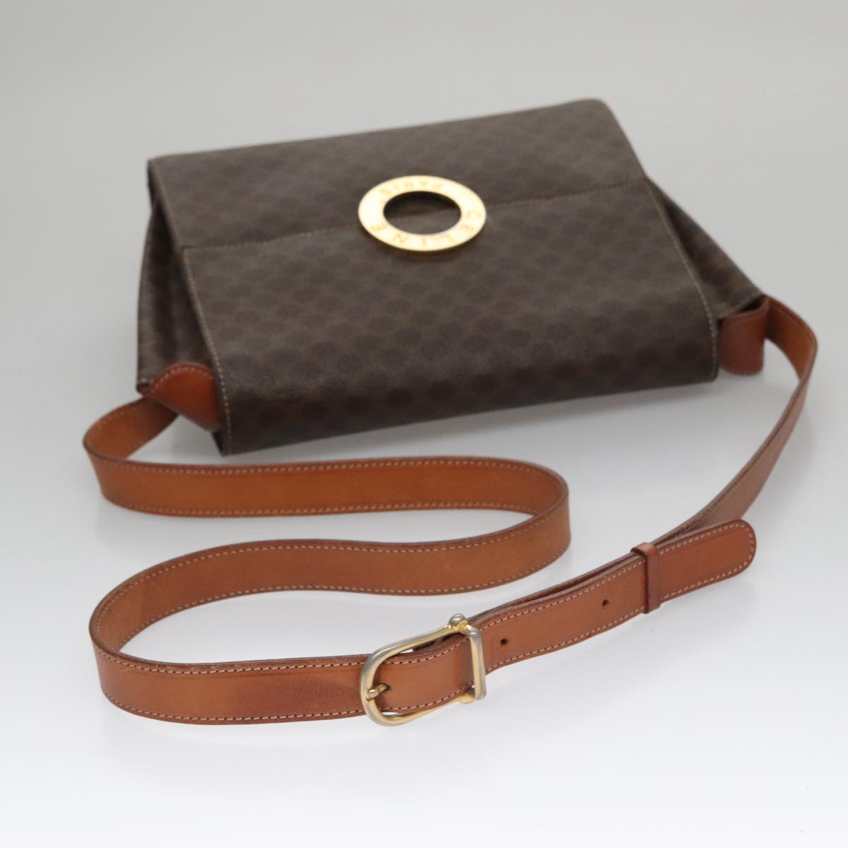 Céline Macadam Brown Canvas Shoulder Bag (Pre-Owned)