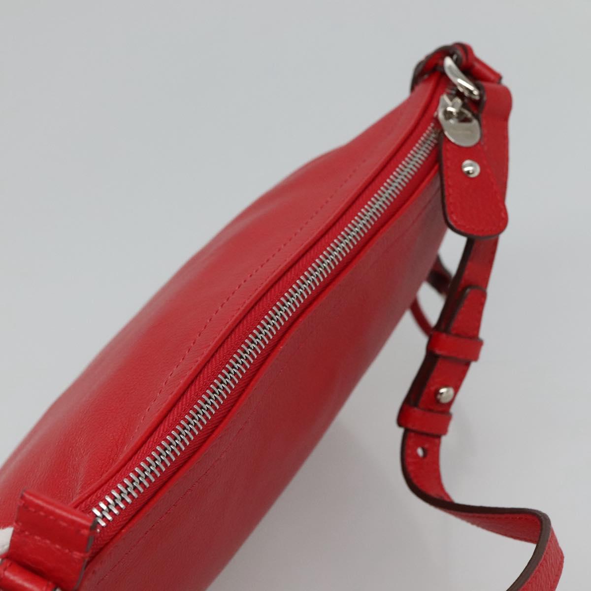 Salvatore Ferragamo Gancini Red Leather Shoulder Bag (Pre-Owned)