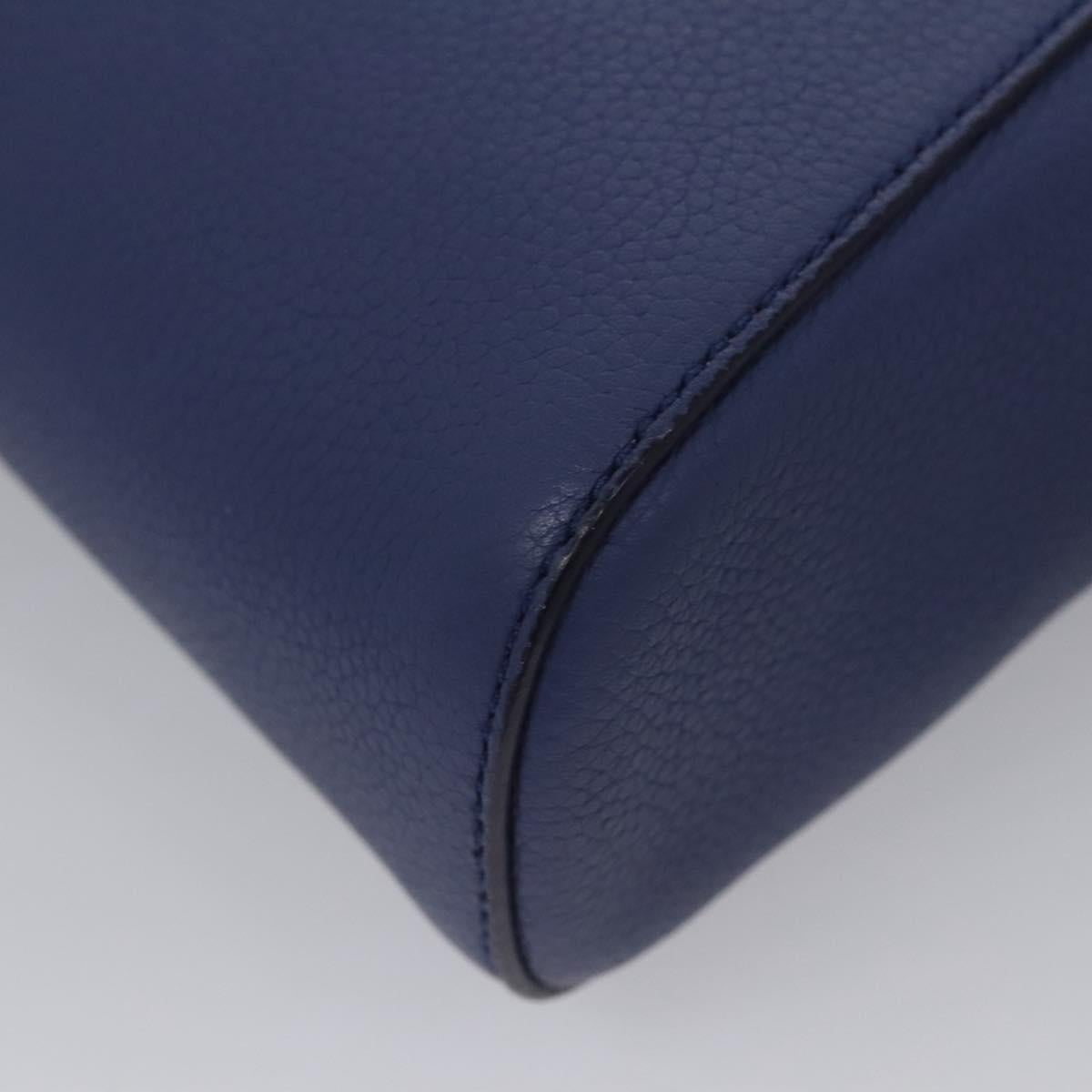 Salvatore Ferragamo Gancini Blue Leather Shoulder Bag (Pre-Owned)