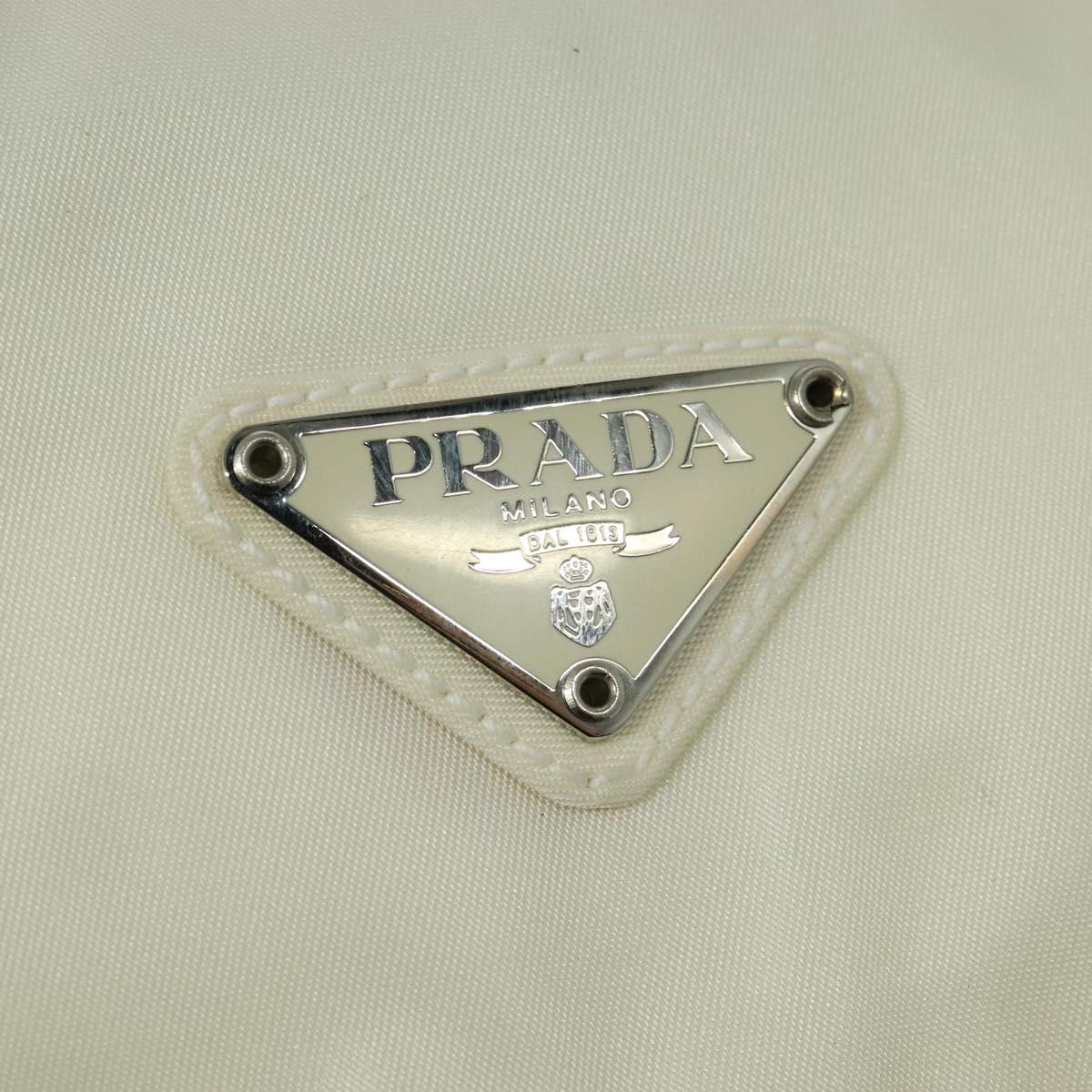 Prada Re-Nylon Ecru Synthetic Shoulder Bag (Pre-Owned)