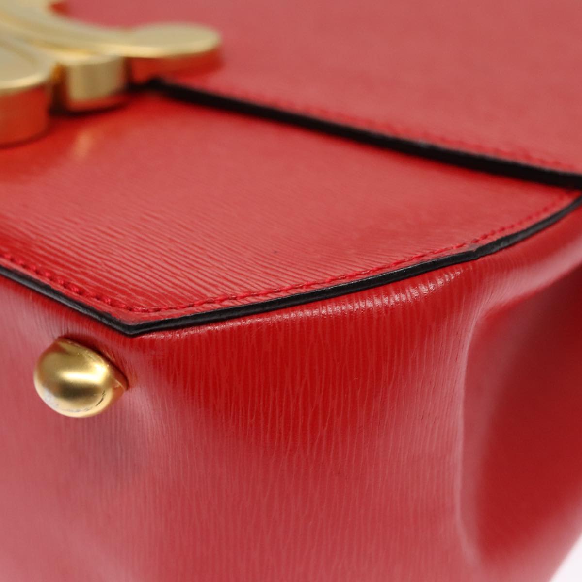 Céline Triomphe Red Leather Handbag (Pre-Owned)