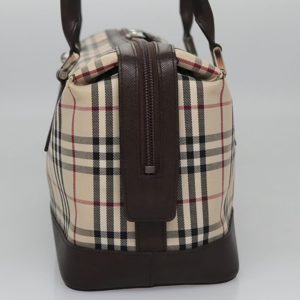Burberry Nova Check Beige Canvas Handbag (Pre-Owned)