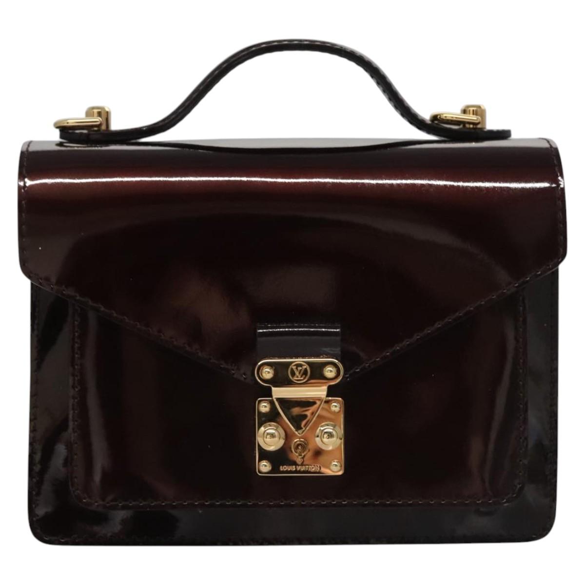 Louis Vuitton Monceau Burgundy Patent Leather Handbag (Pre-Owned)