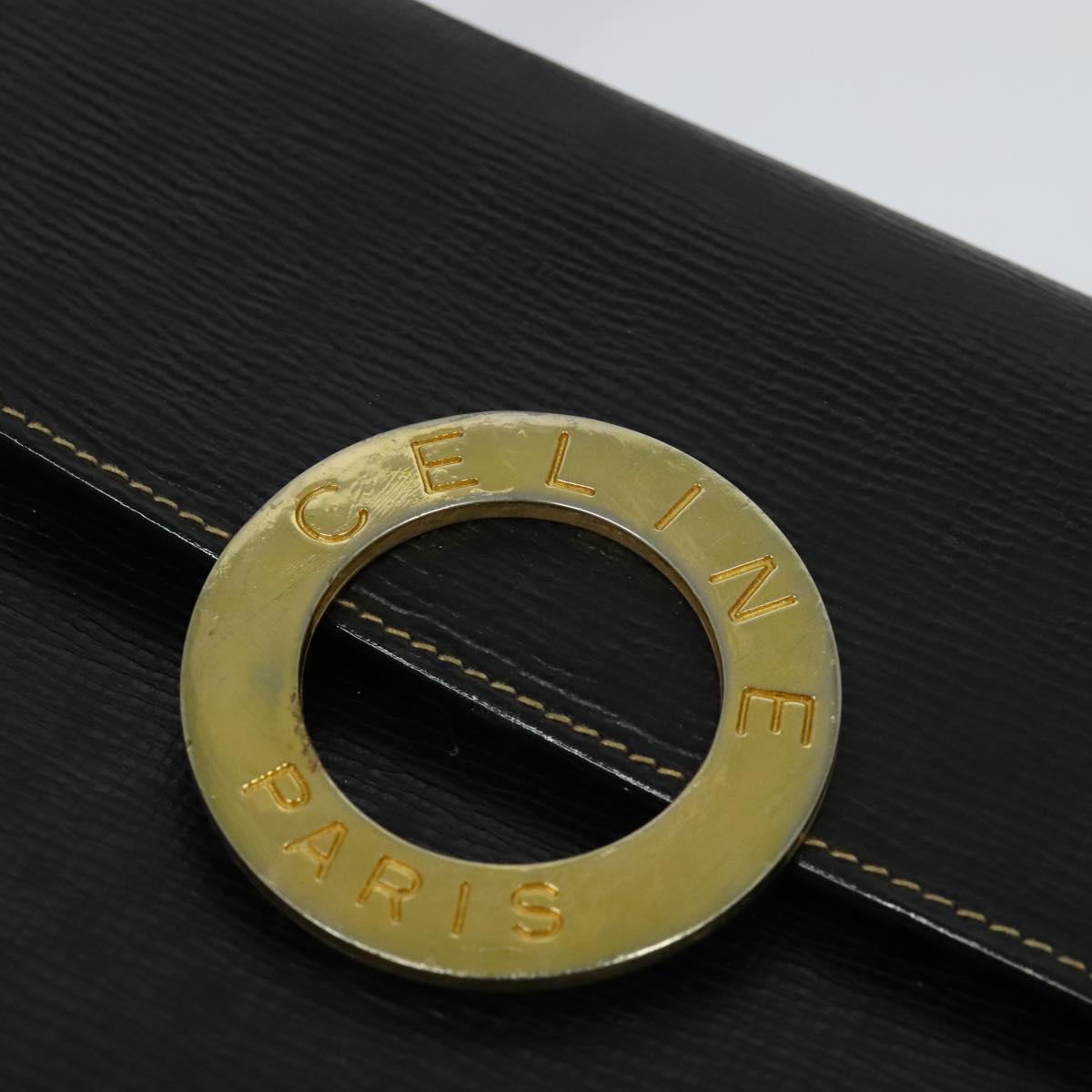 Céline Triomphe Vintage Black Leather Shoulder Bag (Pre-Owned)
