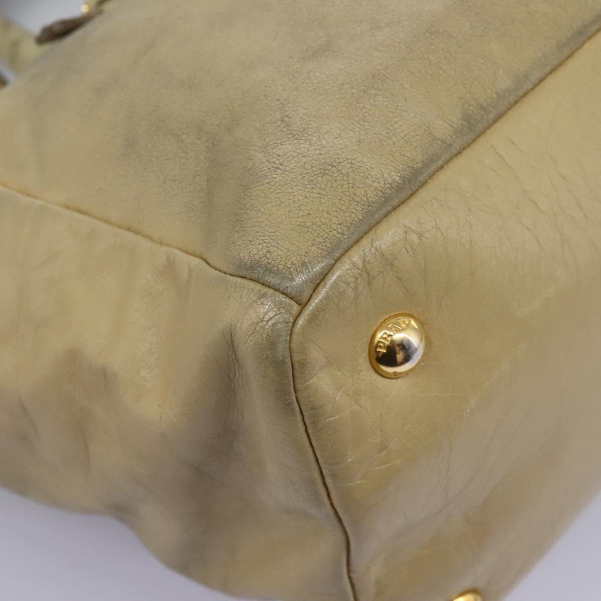 Prada Vitello Beige Leather Handbag (Pre-Owned)