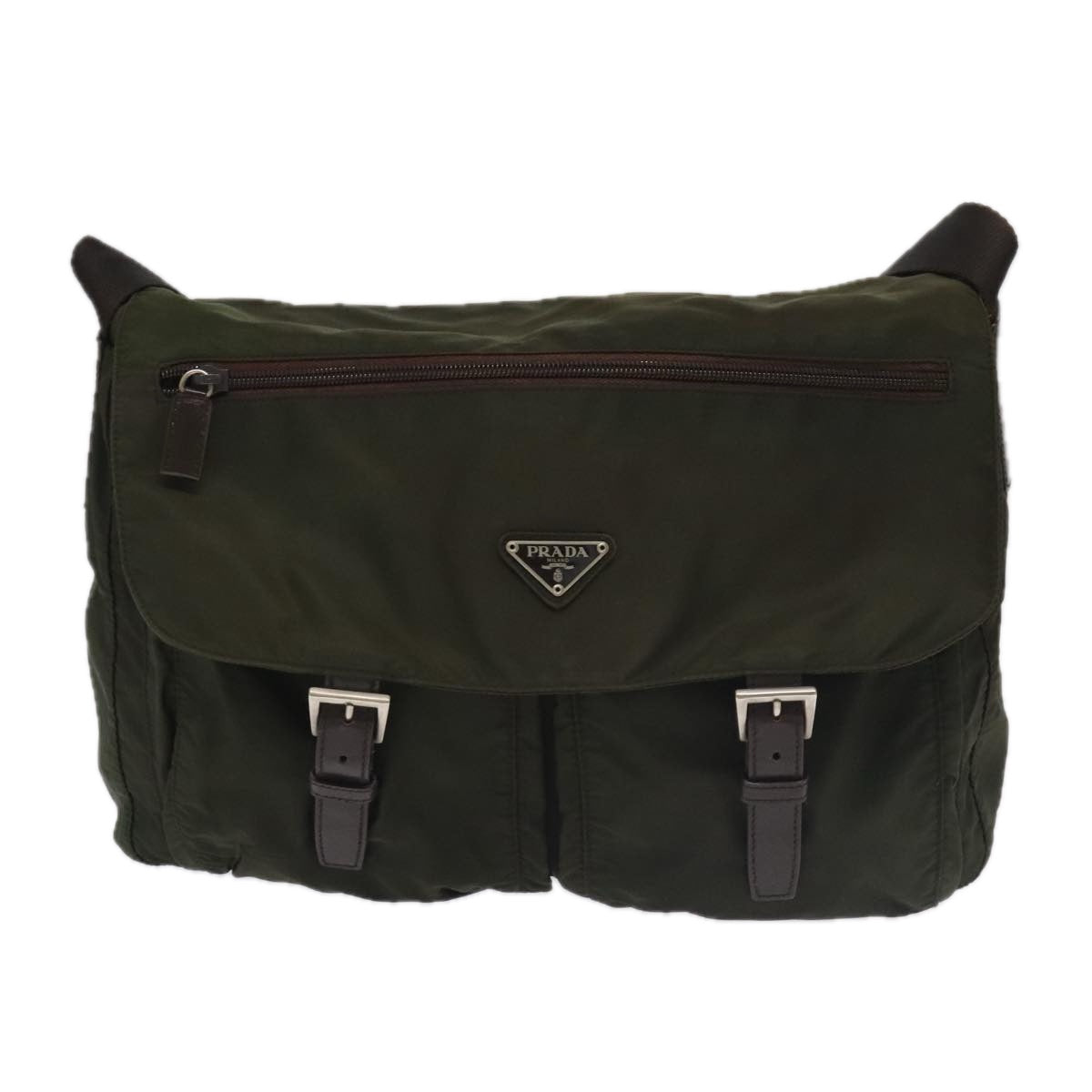 Prada Re-Edition Khaki Synthetic Shoulder Bag (Pre-Owned)