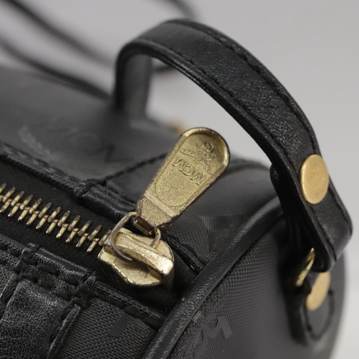 MCM Visetos Black Canvas Shoulder Bag (Pre-Owned)
