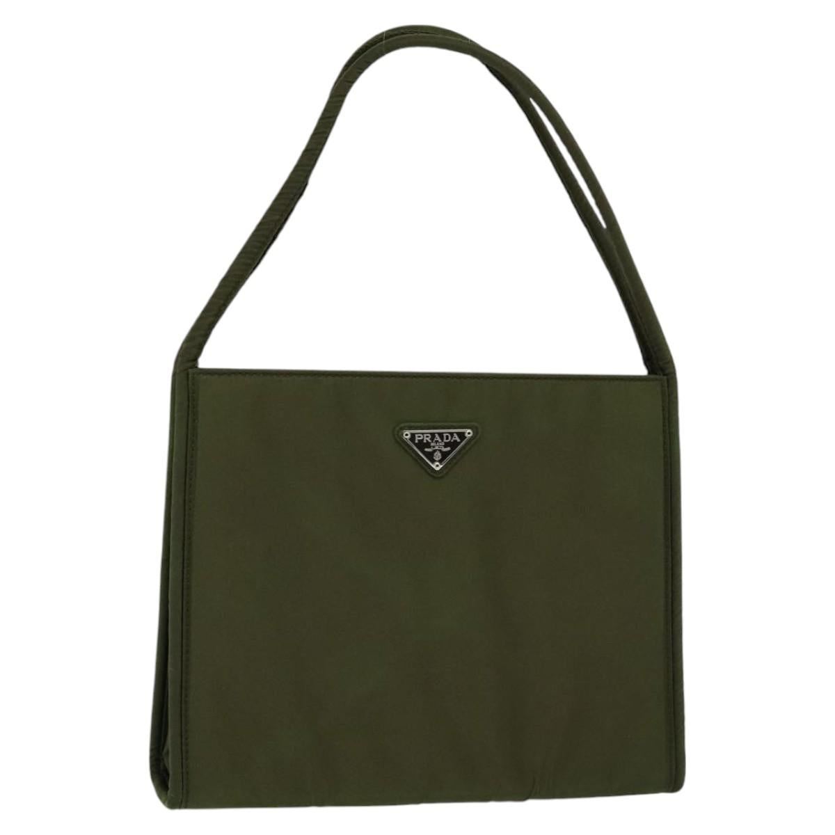 Prada Vitello Khaki Synthetic Handbag (Pre-Owned)