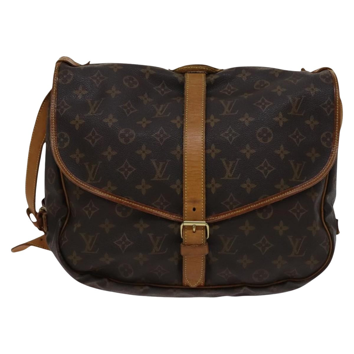 Louis Vuitton Saumur 35 Brown Canvas Shoulder Bag (Pre-Owned)