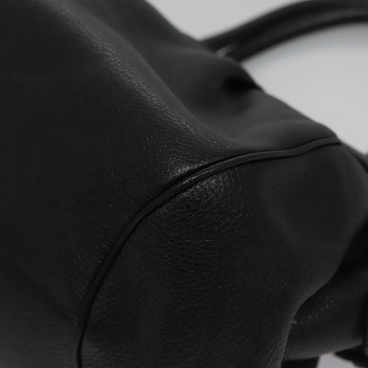Salvatore Ferragamo Gancini Black Leather Handbag (Pre-Owned)