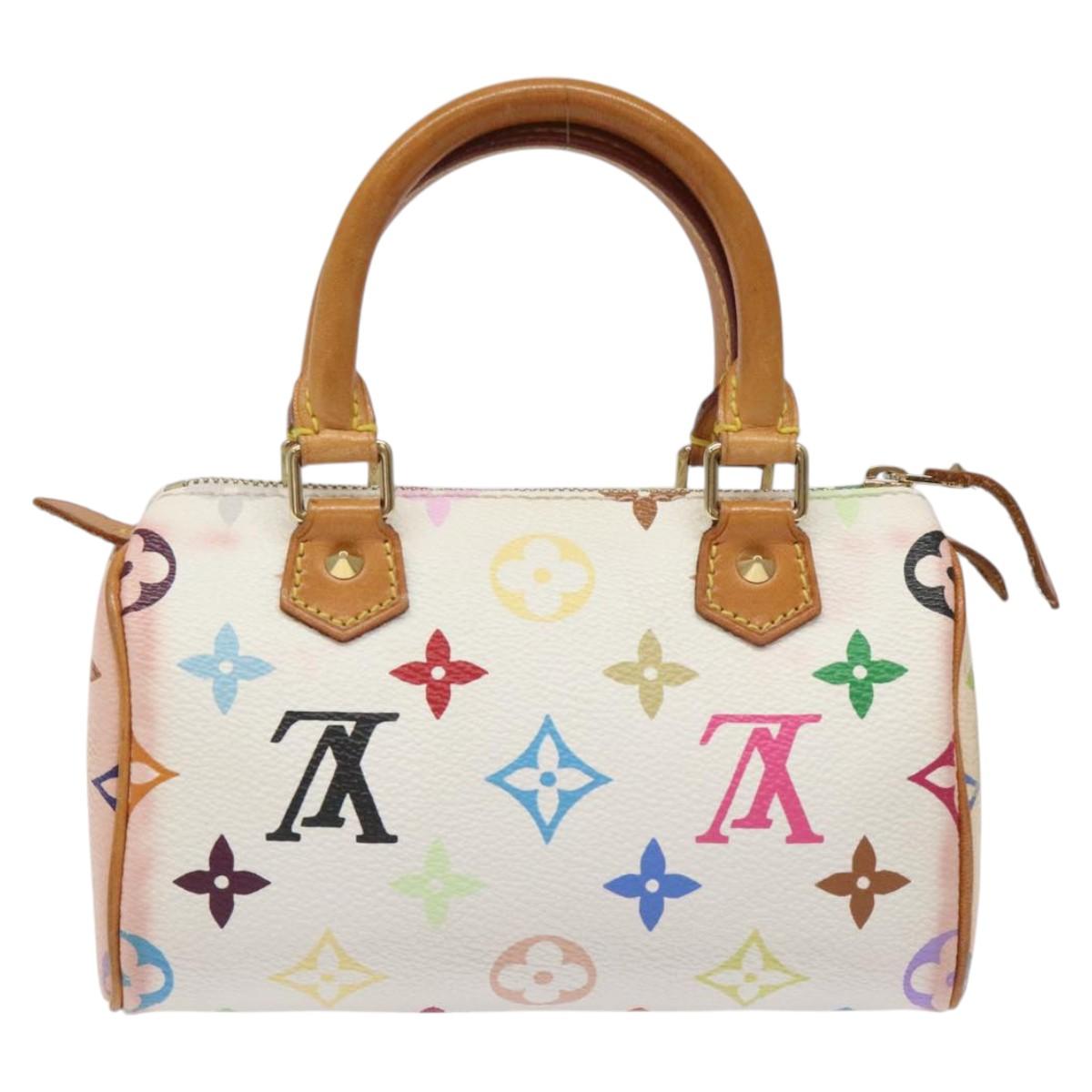 Louis Vuitton Mini Speedy White Canvas Handbag (Pre-Owned)
