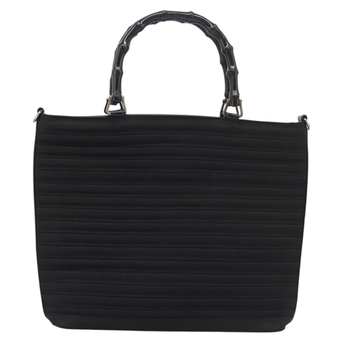 Gucci Bamboo Black Canvas Handbag (Pre-Owned)