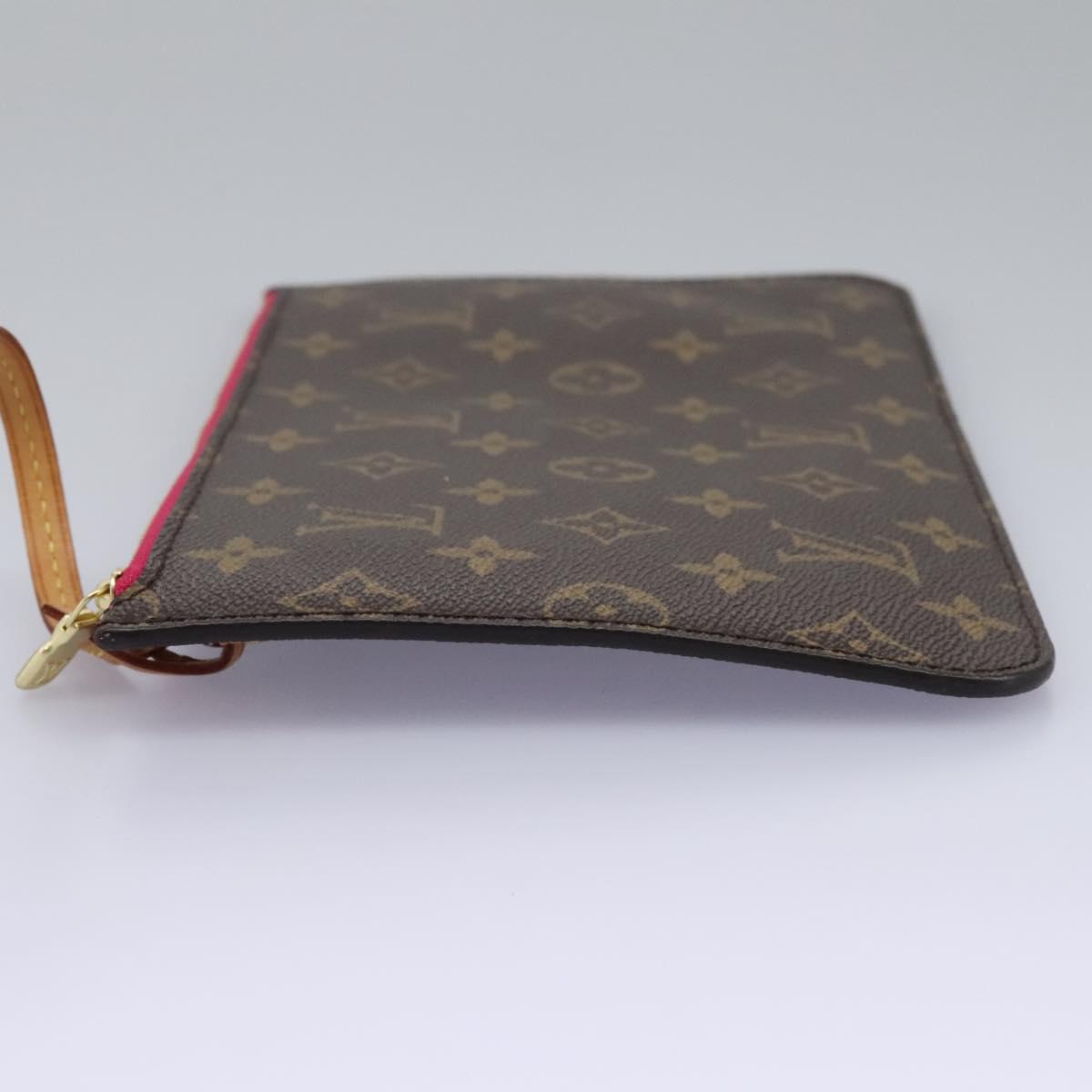 Louis Vuitton Neverfull Pouch Brown Canvas Clutch Bag (Pre-Owned)