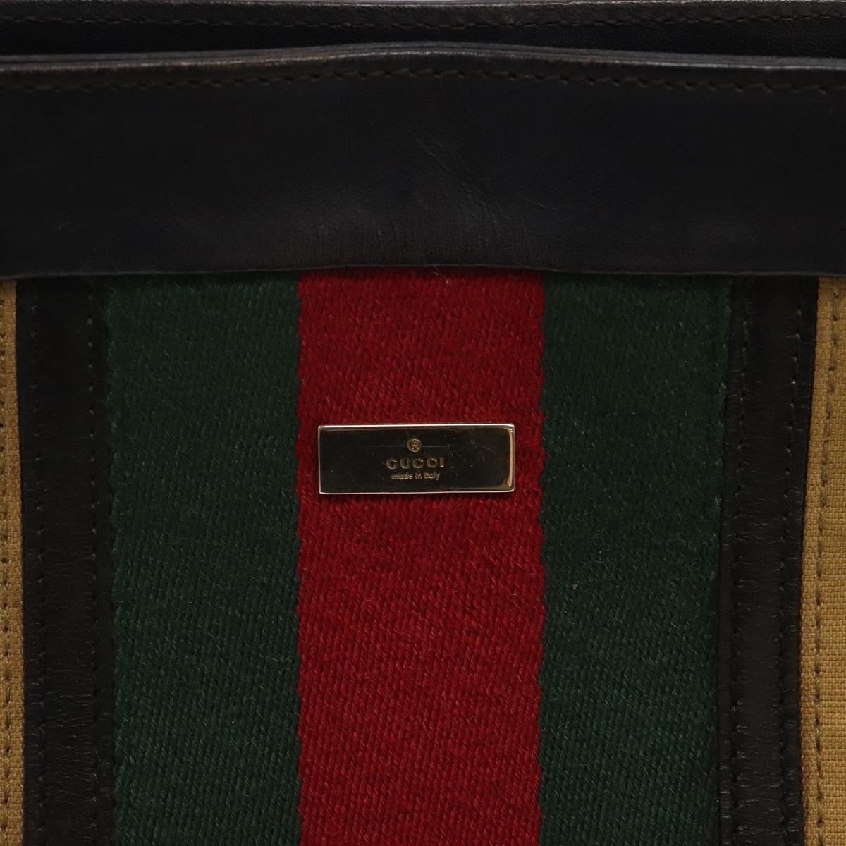 Gucci Sherry Beige Canvas Shoulder Bag (Pre-Owned)
