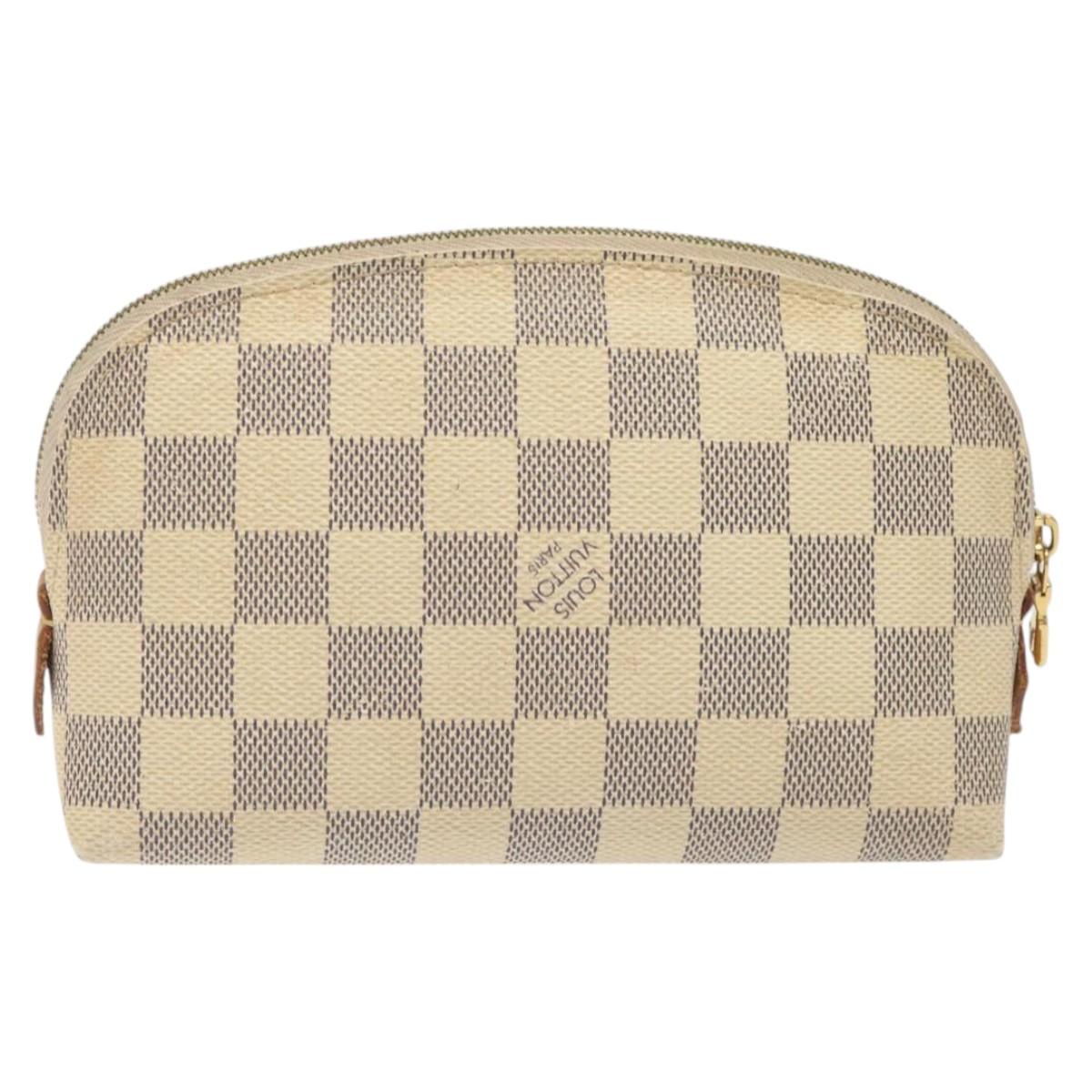 Louis Vuitton Cosmetic Pouch White Canvas Clutch Bag (Pre-Owned)