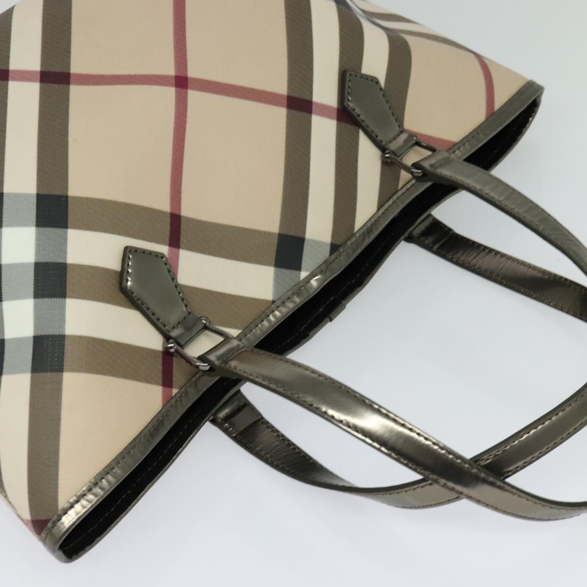 Burberry Nova Check Beige Canvas Tote Bag (Pre-Owned)