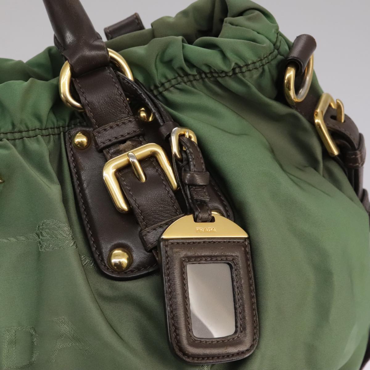 Prada Tessuto Green Synthetic Tote Bag (Pre-Owned)