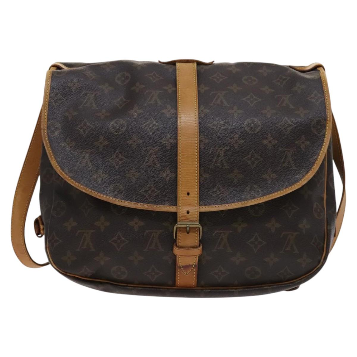 Louis Vuitton Saumur 35 Brown Canvas Shoulder Bag (Pre-Owned)