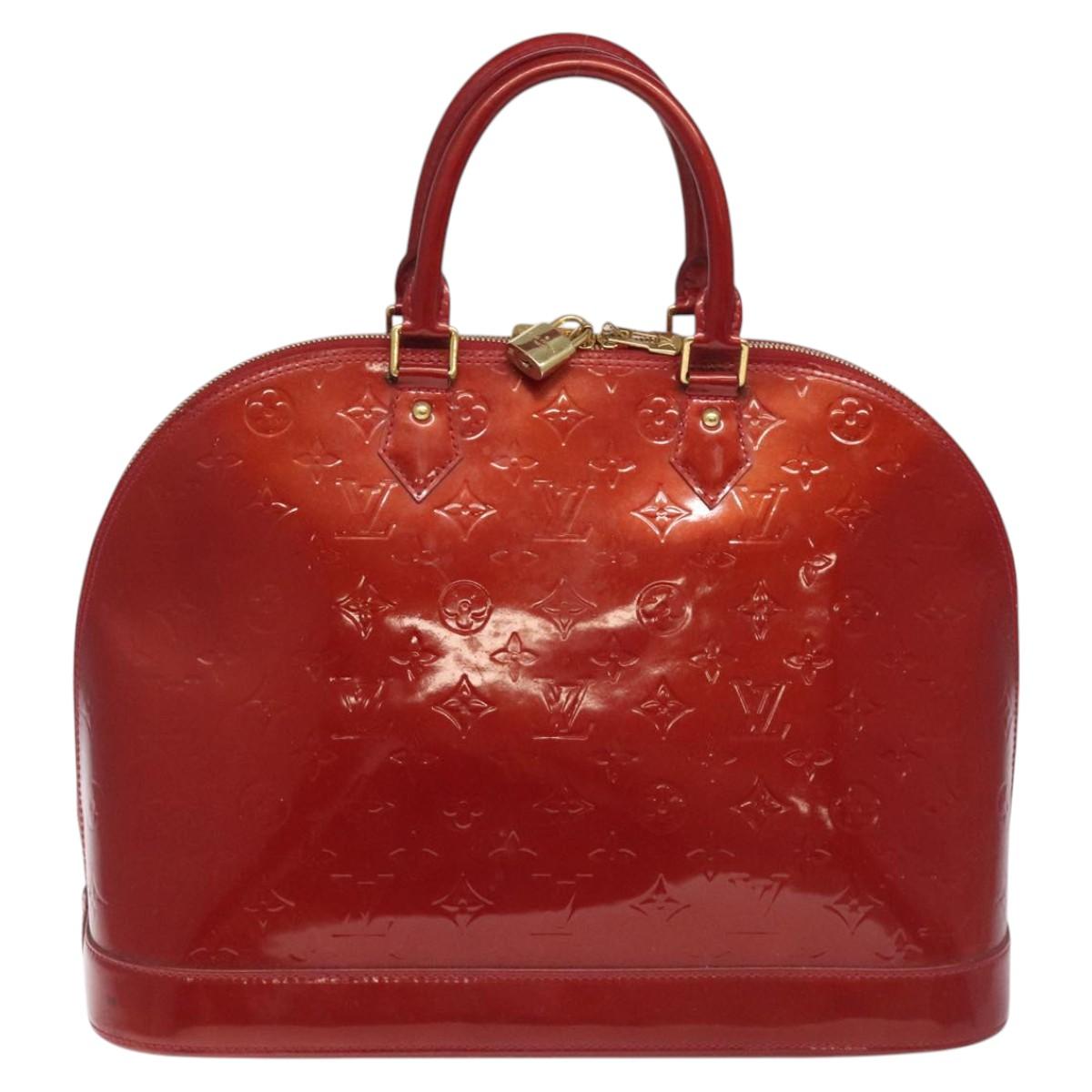 Louis Vuitton Alma Burgundy Patent Leather Handbag (Pre-Owned)