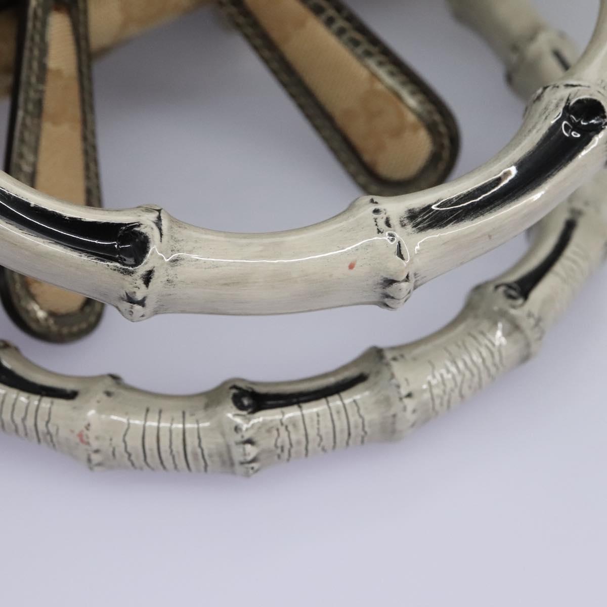Gucci Bamboo Beige Canvas Handbag (Pre-Owned)