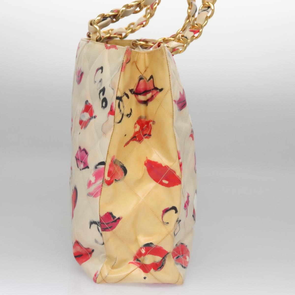 Chanel Cc Totebag Beige Patent Leather Tote Bag (Pre-Owned)