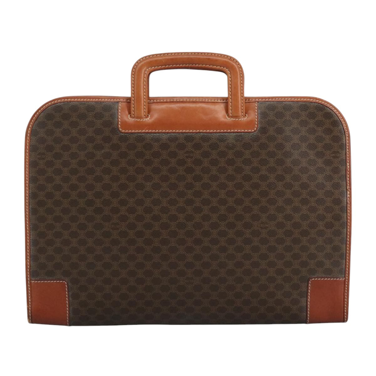 Céline Macadam Brown Canvas Briefcase Bag (Pre-Owned)