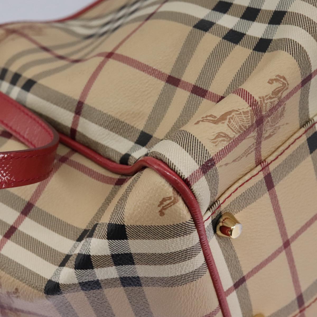 Burberry Haymarket Beige Canvas Tote Bag (Pre-Owned)