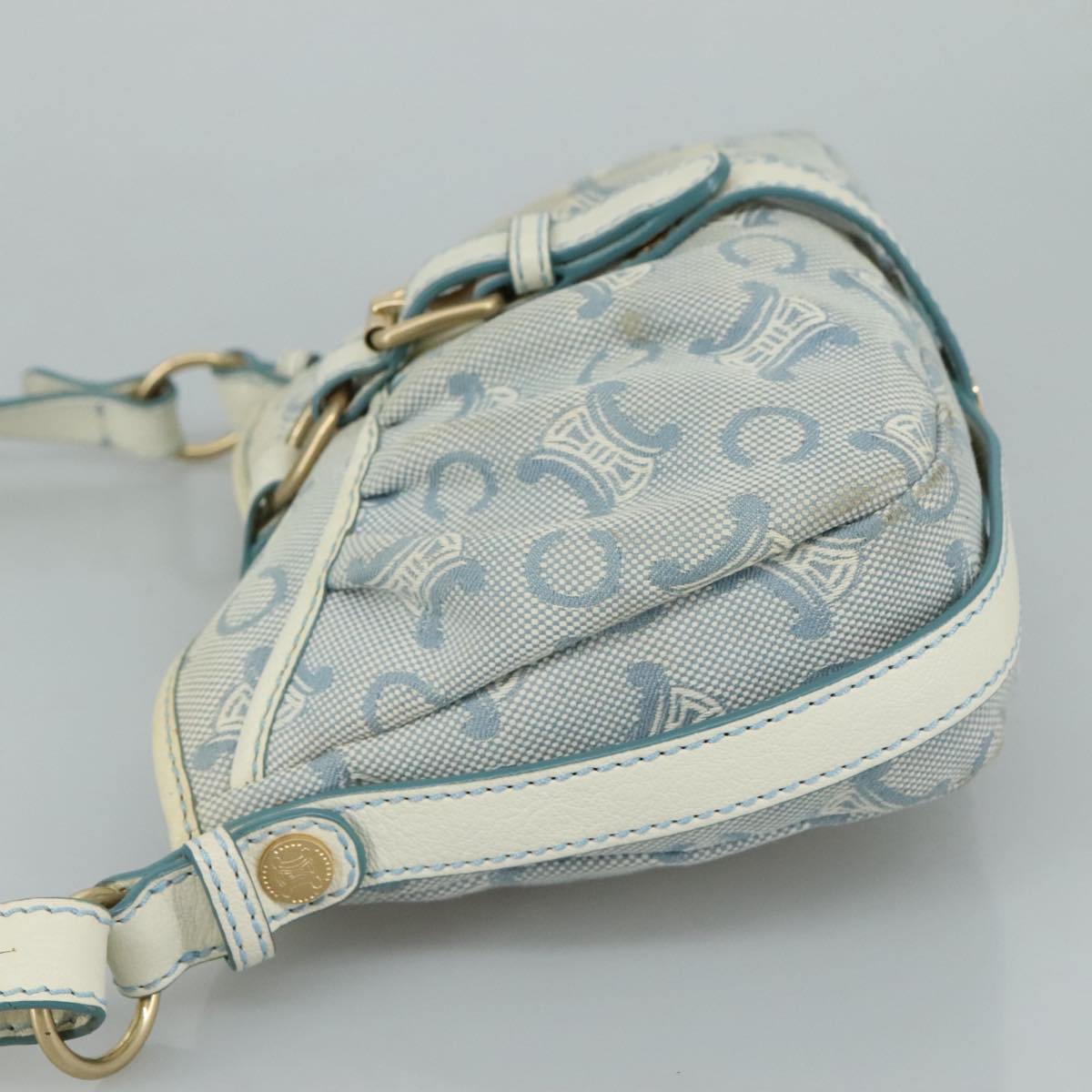 Céline Macadam Blue Canvas Shoulder Bag (Pre-Owned)