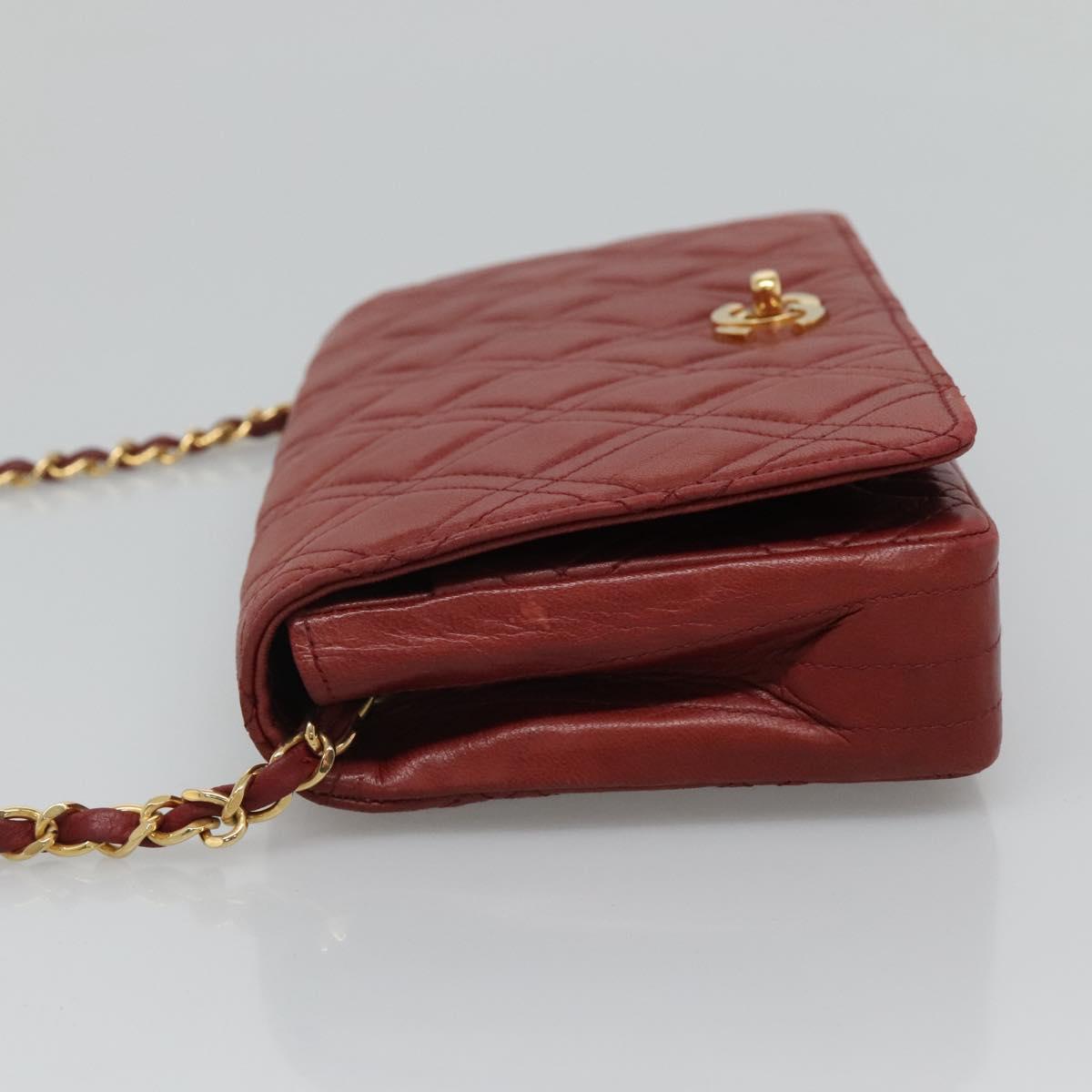 Chanel Single Flap Red Leather Shoulder Bag (Pre-Owned)